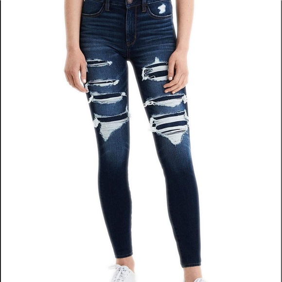 american eagle ripped high waisted jeans